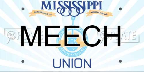 MEECH Mississippi License Plate