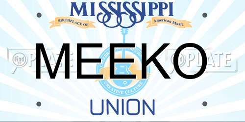 MEEKO Mississippi License Plate