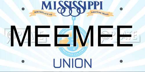 MEEMEE Mississippi License Plate