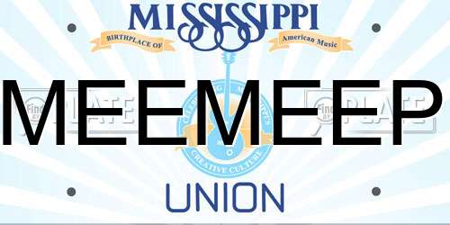 MEEMEEP Mississippi License Plate