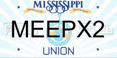 MEEPX2 Mississippi License Plate