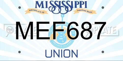MEF687 Mississippi License Plate