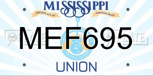 MEF695 Mississippi License Plate