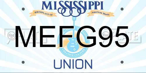 MEFG95 Mississippi License Plate