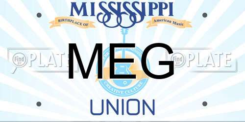 MEG Mississippi License Plate