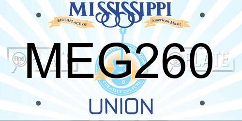 MEG260 Mississippi License Plate