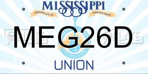 MEG26D Mississippi License Plate