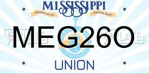 MEG26O Mississippi License Plate