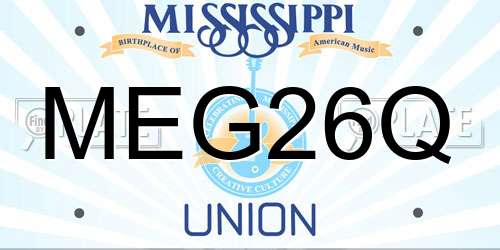 MEG26Q Mississippi License Plate