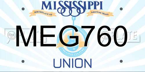 MEG760 Mississippi License Plate