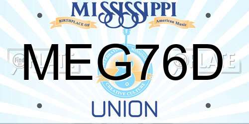 MEG76D Mississippi License Plate