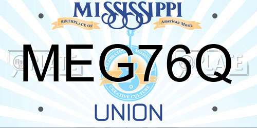 MEG76Q Mississippi License Plate