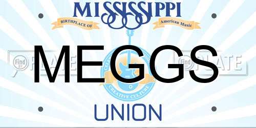 MEGGS Mississippi License Plate