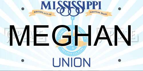 MEGHAN Mississippi License Plate