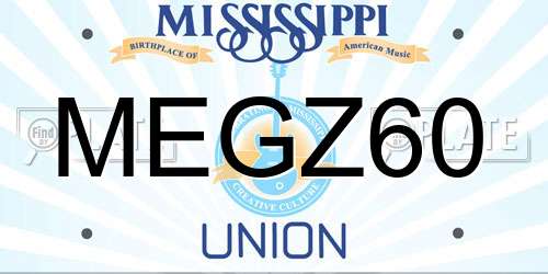 MEGZ60 Mississippi License Plate