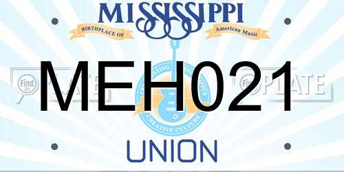 MEH021 Mississippi License Plate