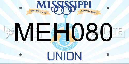 MEH080 Mississippi License Plate