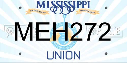 MEH272 Mississippi License Plate