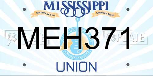 MEH371 Mississippi License Plate