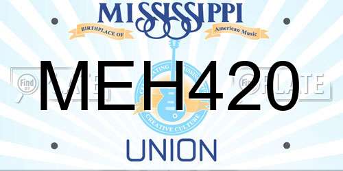 MEH420 Mississippi License Plate