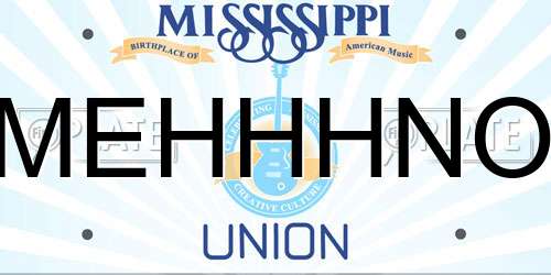 MEHHHNO Mississippi License Plate