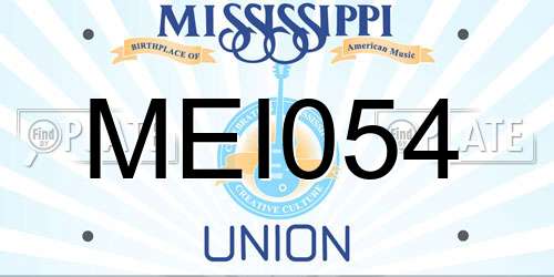 MEI054 Mississippi License Plate