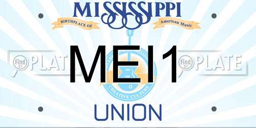 MEI1 Mississippi License Plate