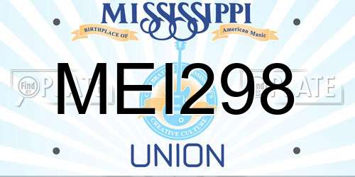 MEI298 Mississippi License Plate
