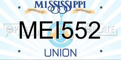 MEI552 Mississippi License Plate