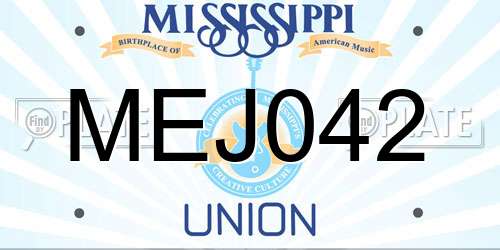 MEJ042 Mississippi License Plate