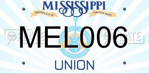 MEL006 Mississippi License Plate