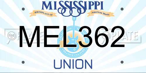 MEL362 Mississippi License Plate