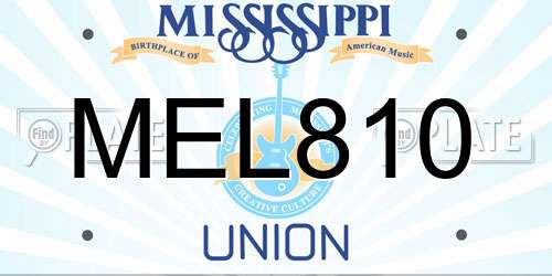 MEL810 Mississippi License Plate