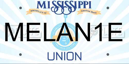 MELAN1E Mississippi License Plate