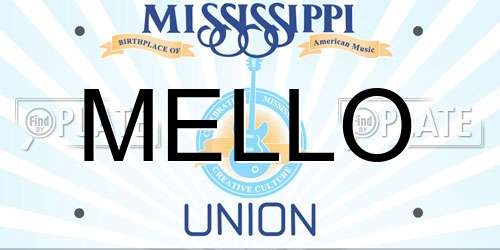 MELLO Mississippi License Plate