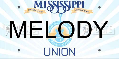 MELODY Mississippi License Plate