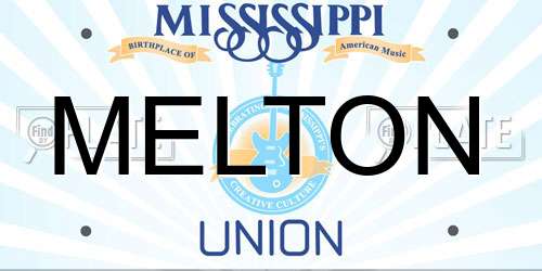 MELTON Mississippi License Plate