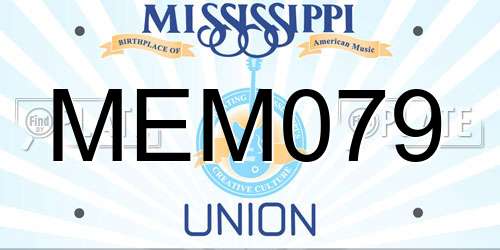 MEM079 Mississippi License Plate