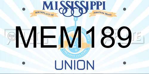 MEM189 Mississippi License Plate