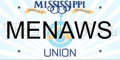 MENAWS Mississippi License Plate