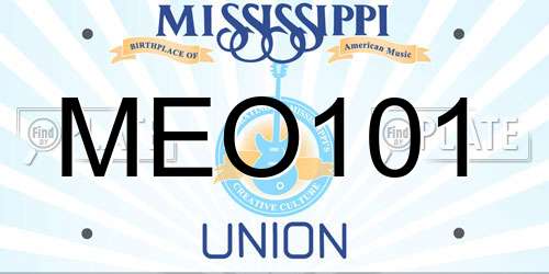 MEO101 Mississippi License Plate