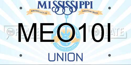 MEO10I Mississippi License Plate