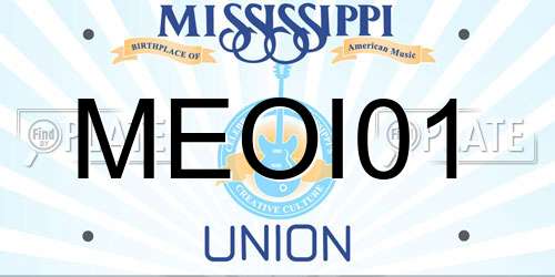 MEOI01 Mississippi License Plate