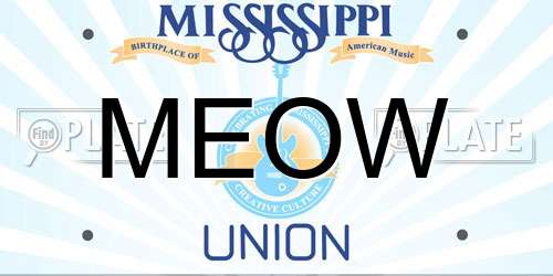 MEOW Mississippi License Plate