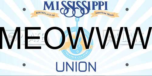 MEOWWW Mississippi License Plate