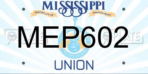 MEP602 Mississippi License Plate