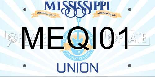 MEQI01 Mississippi License Plate