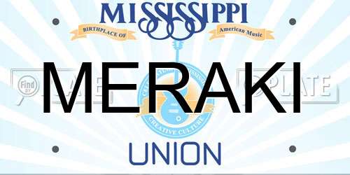 MERAKI Mississippi License Plate