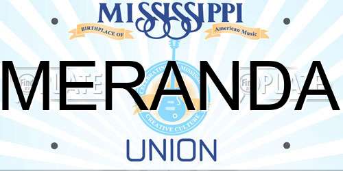 MERANDA Mississippi License Plate