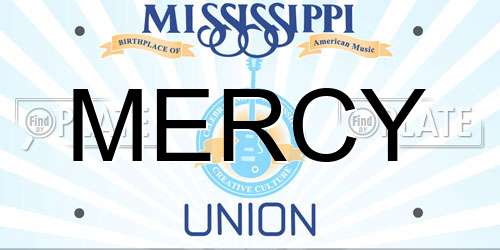 MERCY Mississippi License Plate